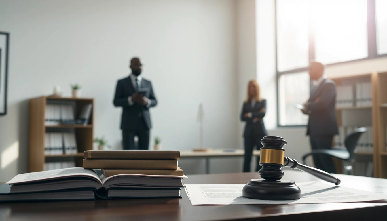 PFAS lawsuit attorneys strategizing in a modern law office, with legal documents on the desk.